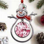 Ahegao Pink, Anime, Girl, Girlface, Girls, Pattern, White, Hd Metal Snowman Ornament Front