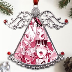 Ahegao Pink, Anime, Girl, Girlface, Girls, Pattern, White, Hd Metal Angel With Crystal Ornament