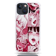 Ahegao Pink, Anime, Girl, Girlface, Girls, Pattern, White, Hd Iphone 13 Mini Tpu Uv Print Case by nateshop