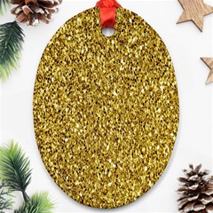 Gold Glittering Background Gold Glitter Texture, Close-up Ornament (oval) by nateshop