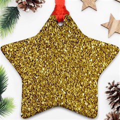 Gold Glittering Background Gold Glitter Texture, Close-up Ornament (star) by nateshop