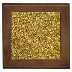 Gold Glittering Background Gold Glitter Texture, Close-up Framed Tile by nateshop