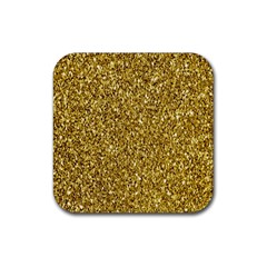 Gold Glittering Background Gold Glitter Texture, Close-up Rubber Coaster (square) by nateshop