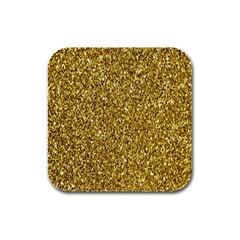 Gold Glittering Background Gold Glitter Texture, Close-up Rubber Square Coaster (4 Pack) by nateshop