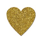 Gold Glittering Background Gold Glitter Texture, Close-up Heart Magnet Front