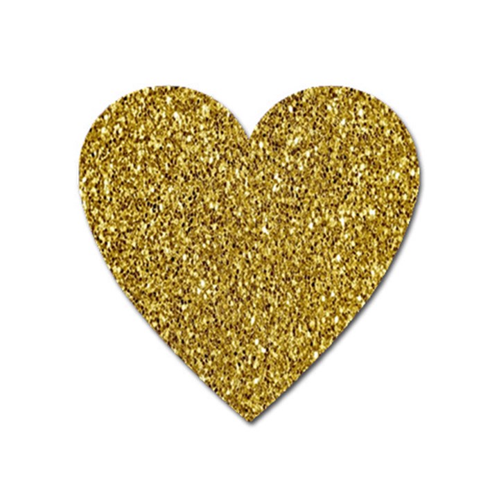 Gold Glittering Background Gold Glitter Texture, Close-up Heart Magnet