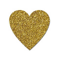 Gold Glittering Background Gold Glitter Texture, Close-up Heart Magnet by nateshop