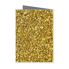 Gold Glittering Background Gold Glitter Texture, Close-up Mini Greeting Cards (pkg Of 8) by nateshop