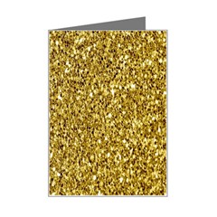 Gold Glittering Background Gold Glitter Texture, Close-up Mini Greeting Card by nateshop