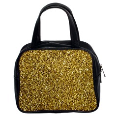 Gold Glittering Background Gold Glitter Texture, Close-up Classic Handbag (two Sides) by nateshop