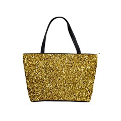 Gold Glittering Background Gold Glitter Texture, Close-up Classic Shoulder Handbag by nateshop