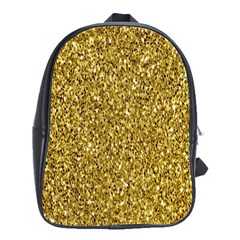 Gold Glittering Background Gold Glitter Texture, Close-up School Bag (large) by nateshop