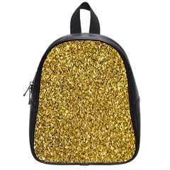 Gold Glittering Background Gold Glitter Texture, Close-up School Bag (small) by nateshop