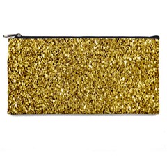 Gold Glittering Background Gold Glitter Texture, Close-up Pencil Case by nateshop