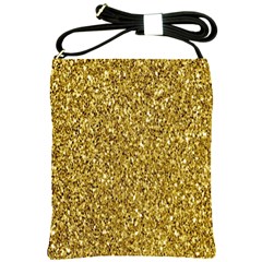 Gold Glittering Background Gold Glitter Texture, Close-up Shoulder Sling Bag by nateshop