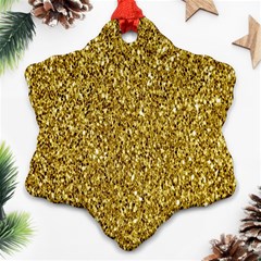 Gold Glittering Background Gold Glitter Texture, Close-up Ornament (snowflake) by nateshop