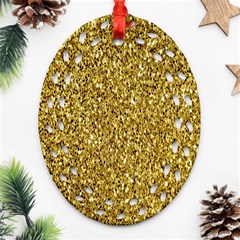 Gold Glittering Background Gold Glitter Texture, Close-up Ornament (oval Filigree) by nateshop