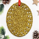 Gold Glittering Background Gold Glitter Texture, Close-up Oval Filigree Ornament (Two Sides) Front