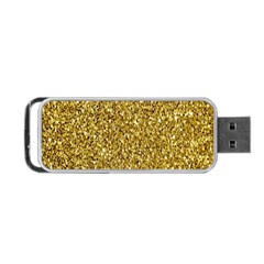 Gold Glittering Background Gold Glitter Texture, Close-up Portable Usb Flash (one Side) by nateshop