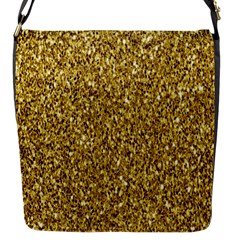 Gold Glittering Background Gold Glitter Texture, Close-up Flap Closure Messenger Bag (s) by nateshop