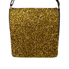 Gold Glittering Background Gold Glitter Texture, Close-up Flap Closure Messenger Bag (l) by nateshop