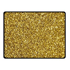 Gold Glittering Background Gold Glitter Texture, Close-up Two Sides Fleece Blanket (small) by nateshop