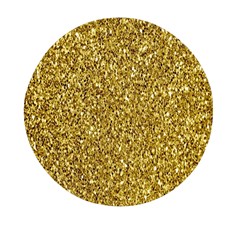 Gold Glittering Background Gold Glitter Texture, Close-up Mini Round Pill Box by nateshop