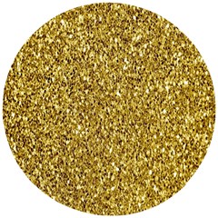 Gold Glittering Background Gold Glitter Texture, Close-up Wooden Puzzle Round by nateshop