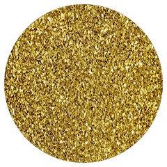 Gold Glittering Background Gold Glitter Texture, Close-up Round Trivet by nateshop