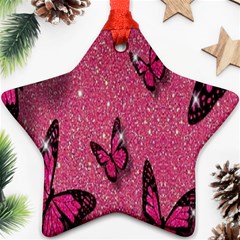 Butterfly, Girl, Pink, Wallpaper Ornament (star) by nateshop