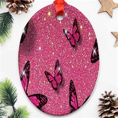 Butterfly, Girl, Pink, Wallpaper Ornament (oval) by nateshop