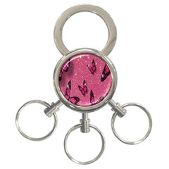 Butterfly, Girl, Pink, Wallpaper 3-ring Key Chain by nateshop