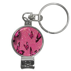 Butterfly, Girl, Pink, Wallpaper Nail Clippers Key Chain by nateshop