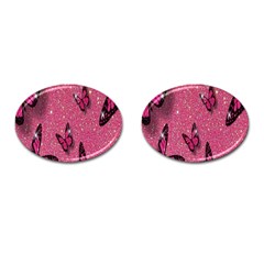 Butterfly, Girl, Pink, Wallpaper Cufflinks (oval) by nateshop