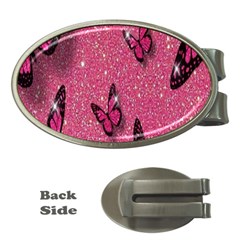 Butterfly, Girl, Pink, Wallpaper Money Clips (oval)  by nateshop