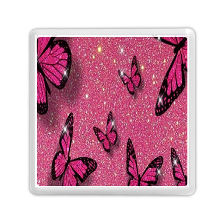 Butterfly, Girl, Pink, Wallpaper Memory Card Reader (Square)