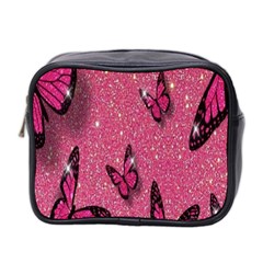 Butterfly, Girl, Pink, Wallpaper Mini Toiletries Bag (two Sides) by nateshop