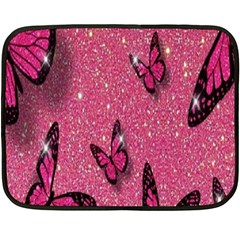 Butterfly, Girl, Pink, Wallpaper Two Sides Fleece Blanket (mini) by nateshop