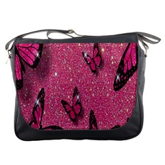 Butterfly, Girl, Pink, Wallpaper Messenger Bag by nateshop