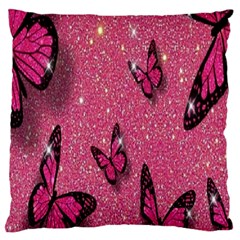 Butterfly, Girl, Pink, Wallpaper Standard Premium Plush Fleece Cushion Case (one Side)