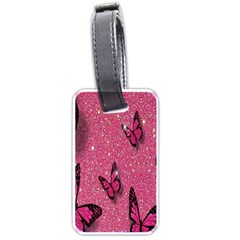 Butterfly, Girl, Pink, Wallpaper Luggage Tag (one Side) by nateshop