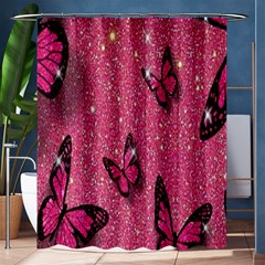 Butterfly, Girl, Pink, Wallpaper Shower Curtain 60  X 72  (medium)  by nateshop