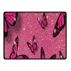 Butterfly, Girl, Pink, Wallpaper Two Sides Fleece Blanket (small) by nateshop