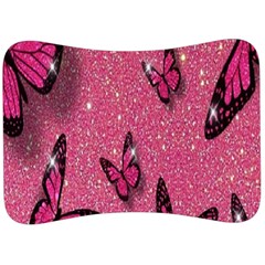 Butterfly, Girl, Pink, Wallpaper Velour Seat Head Rest Cushion