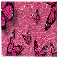 Butterfly, Girl, Pink, Wallpaper Wooden Puzzle Square