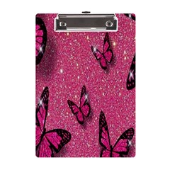 Butterfly, Girl, Pink, Wallpaper A5 Acrylic Clipboard by nateshop