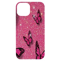 Butterfly, Girl, Pink, Wallpaper Iphone 14 Black Uv Print Case by nateshop