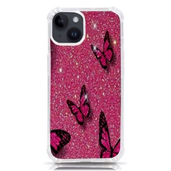 Butterfly, Girl, Pink, Wallpaper Iphone 14 Tpu Uv Print Case by nateshop