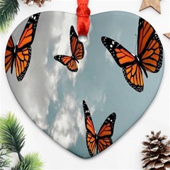 Aesthetic Butterfly , Butterflies, Nature, Heart Ornament (two Sides) by nateshop