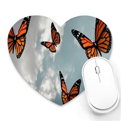 Aesthetic Butterfly , Butterflies, Nature, Heart Mousepad by nateshop